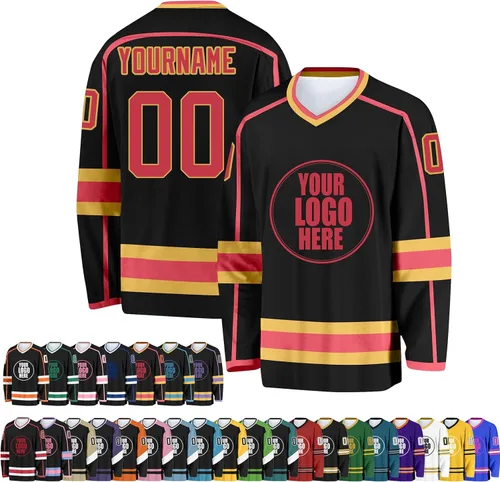 Miniatura 18 de Camiseta de hockey personalizada para hombres/mujeres/jóvenes/niños, nombre personalizado/número/logotipo de gran tamaño camiseta de entrenamiento