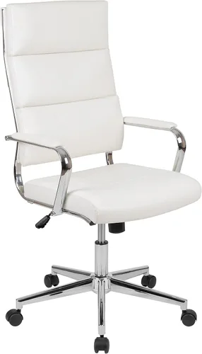 Miniatura 9 de Flash Furniture Hansel - Silla de oficina giratoria ejecutiva con respaldo alto, color negro LeatherSoft