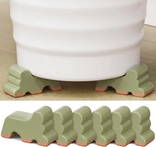 Miniatura 10 de Kigeli 6 patas de resina para macetas de jardín para exteriores, 3 pulgadas de largo, 1.5 pulgadas de alto, flores hechas a mano, elevador
