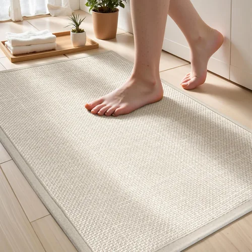Miniatura 30 de Alfombra de Baño Fina Antideslizante con Respaldo de Goma de Secado Rápido Súper Absorbente Alfombras de Baño que Caben Debajo de la Puerta