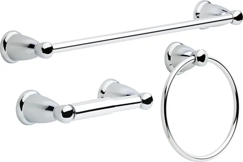 Miniatura 12 de Franklin Brass Kinla Juego de accesorios para toallas, cromado pulido, accesorios de baño, KIN5PC-PC Cromo pulido