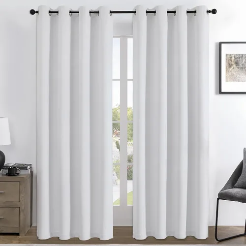 Miniatura 119 de Joydeco - Juego de 2 paneles de cortinas opacas de 63 pulgadas, 2 cortinas largas con aislamiento térmico burg, cortinas de oscurecimiento