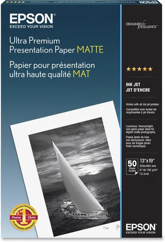 Miniatura 2 de Epson S041339 papel mate de presentación de primera calidad (13 x 19 pulgadas, 50 hojas)