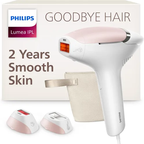 Philips Lumea IPL - Depilación láser tipo salón, dispositivo de reducción permanente de vello en casa para depilación corporal y facial para mujeres