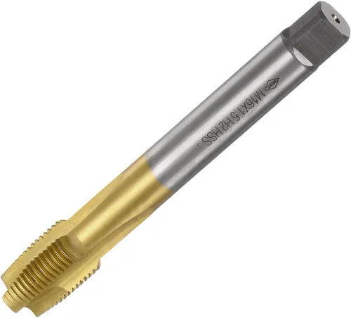 Miniatura 12 de uxcell Tapón de punta en espiral roscado M8 x 1 rosca, roscas de tierra H2 3 flautas, acero de alta velocidad HSS 6542, recubierto de titanio