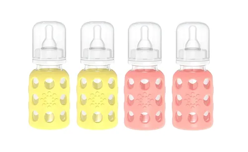 Miniatura 27 de Lifefactory Biberón de vidrio sin BPA Funda protectora de silicona Paquete de 3 de 9 onzas Papaya, col rizada y arándanos Papaya/Kale/Arándano