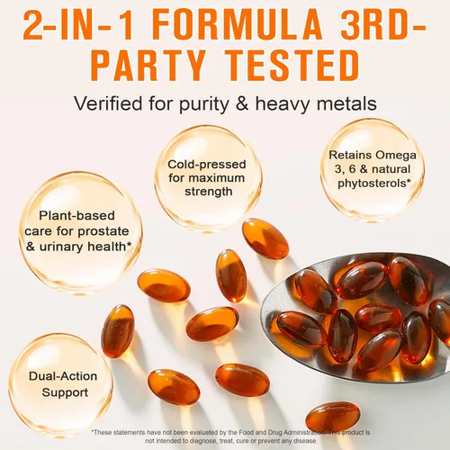 Miniatura 7 de ITSDAWN Cápsulas de aceite de semilla de calabaza, extracto de semilla de calabaza 2 en 1, 300 cápsulas blandas, apoya el crecimiento del cabello
