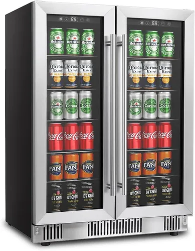 Miniatura 17 de Erivess - Refrigerador compacto independiente para bebidas, mini refrigerador para 24 latas/0.9 pies cúbicos con puerta frontal de vidrio reversible
