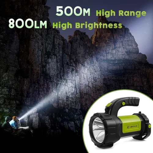 Miniatura 3 de AlpsWolf - Linterna de camping recargable, linterna LED con 800 lúmenes, 3600 mAh, correa incluida, luz de camping brillante portátil