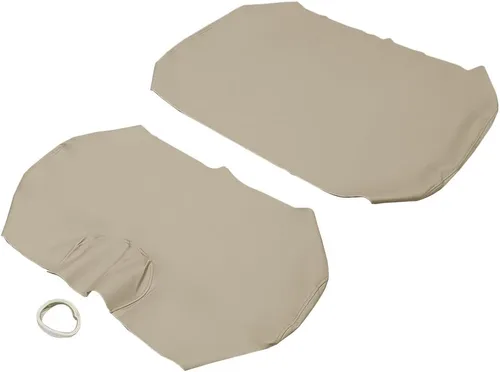 Miniatura 7 de Juego de fundas de asiento delantero para carrito de golf E-Z-Go TXT, cuero de microfibra, beige Negro
