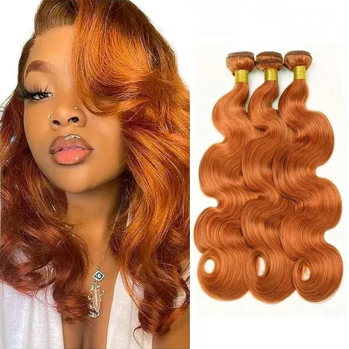 Miniatura 17 de Color 30 paquetes de cabello humano marrón onda del cuerpo paquetes 8 10 12 pulgadas brasileño virgen Remy extensiones de cabello humano doble trama