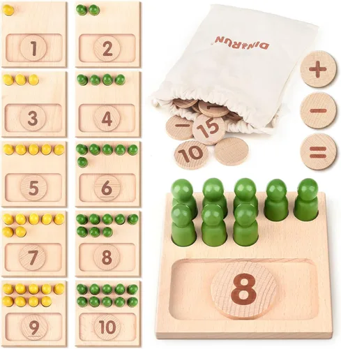 DINORUN Juguetes educativos para niños de 3, 4 y 5 años, regalos - aprendizaje preescolar matemáticas y números para niños de 3 a 6 años -