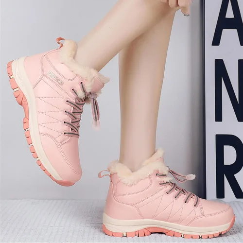 Miniatura 7 de Botas de nieve de invierno para mujer, botas de invierno para exteriores, cálidas, impermeables, botines para caminar y antideslizantes