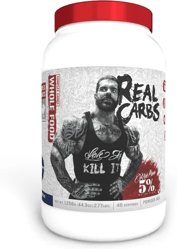 5% Nutrition Rich Piana - Carbohidratos reales con polvo de carbohidratos complejos alimenticios reales, energía glucémica baja de larga duración