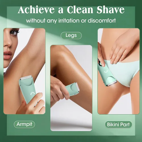 Miniatura 9 de Zesuti Afeitadora Eléctrica para Mujeres con Recorte de Bikini, Maquinillas de Afeitar Eléctricas para Mujeres, Afeitadora Inalámbrica para el Verde