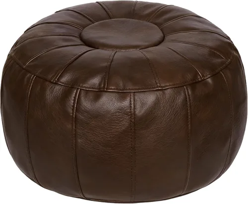 Miniatura 10 de Thgonwid Funda de puf otomano marroquí sin relleno, solución de almacenamiento para reposapiés otomano, silla puf, reposapiés, color negro