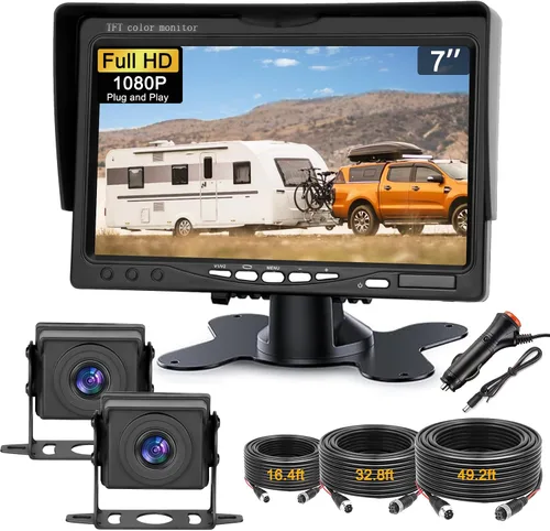 Miniatura 11 de Cámara de respaldo con monitor de 5 pulgadas, ángulo de vista amplia de 170 grados, visión nocturna, impermeable, sistema de cámara de vista trasera