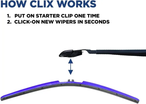 Miniatura 3 de Clix Wipers - Limpiaparabrisas de repuesto de 24 pulgadas para automóvil, cromado dorado (paquete de 1) limpiaparabrisas universal con clip y marco