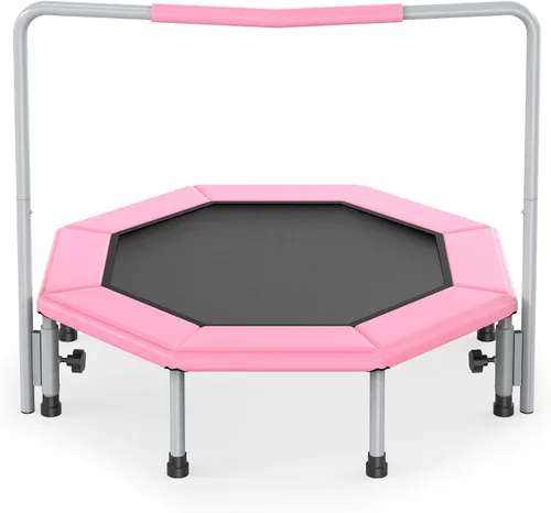 Miniatura 8 de Trampolín infantil de 36 pulgadas para niños de 1 a 3 años, mini trampolín para interiores y exteriores con diseño de resorte sin huecos, juguete