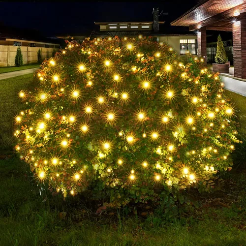 Miniatura 8 de Dirnun Red de luces LED de Navidad verde para exteriores, 160 LED de 5 x 7 pies, luz de malla de hadas impermeable para exteriores e interiores