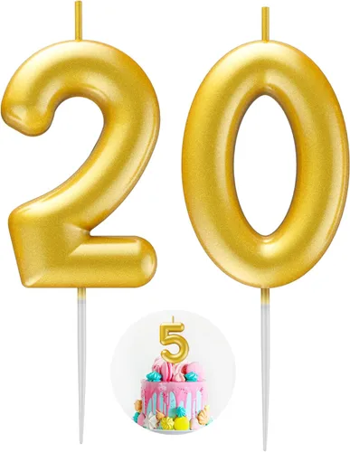 Miniatura 110 de Velas número 2 arcoíris con número 3D de feliz cumpleaños para decoración de fiesta de pastel de cumpleaños, suministros de celebración