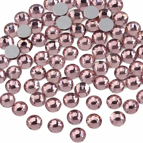 Miniatura 63 de Beadsland 1440 diamantes de imitación de cristal con parte trasera plana, gemas redondas, ámbar, SS3, 0.047-0.055 in