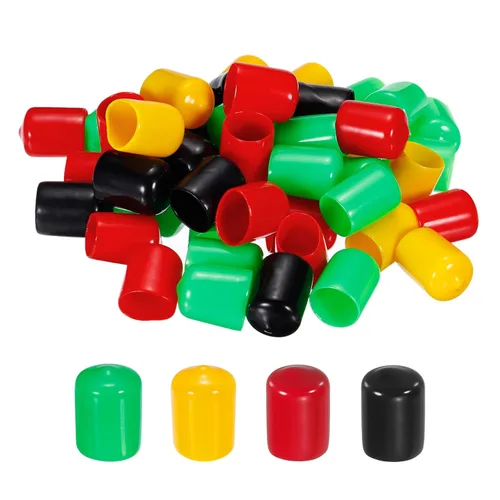 Miniatura 11 de MECCANIXITY 100 tapas de goma de 0.079 pulgadas, surtido, protector de rosca de tornillo de vinilo de PVC, tapas de estante de alambre redondo