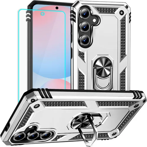 Miniatura 13 de Funda para Samsung Galaxy S24 FE: con protector de pantalla, fundas protectoras de grado militar con soporte de anillo de dedo para Samsung S24 FE