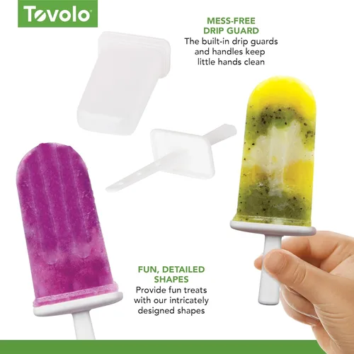 Miniatura 5 de Tovolo Juego de 6 bandejas onduladas reutilizables para paletas con palitos para golosinas congeladas caseras, fáciles de limpiar, moldes de paletas