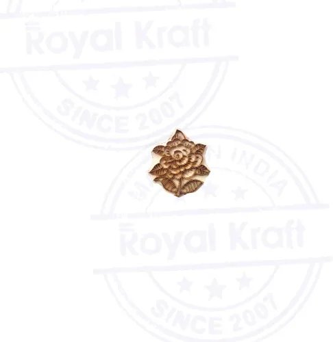 Miniatura 2 de Sello de Arcilla de Madera con Patrón de Loto de Latón para Impresión Rural BSCtag001