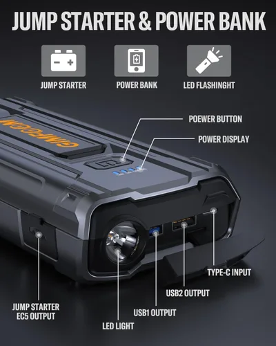 Miniatura 6 de Arrancador de Batería para Coche, Paquete de Arrancador de 3000A para Motores de hasta 9.0L de Gasolina o 7.5L de Diésel, Arrancador de Batería
