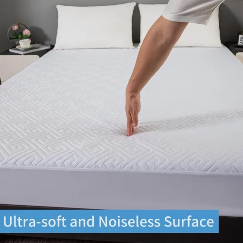 Miniatura 8 de JOSOP Protector de colchón acolchado individual de 325 GSM, 100% impermeable, sábana bajera absorbente hasta 20 bolsillos profundos, suave