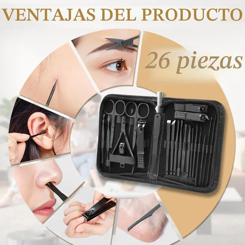 Miniatura 7 de MINKINH Juego de manicura profesional de cortaúñas, kit de manicura de acero inoxidable, herramientas para el cuidado de uñas con lujosa funda