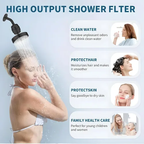 Miniatura 2 de Filtro de ducha de 20 etapas, 99% de eliminación, filtro de cabezal de ducha resistente de alto rendimiento para agua dura, cloro, sustancias