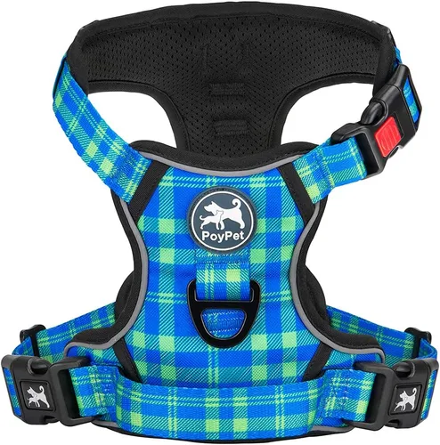 Miniatura 19 de PoyPet - Arnés para perro sin tirones, chaleco reflectante ajustable para mascotas con asa acolchada de fácil control para perros pequeños, medianos