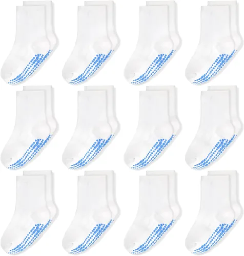 Miniatura 8 de SkiBeaut Calcetines antideslizantes para niños pequeños con agarre, 12 pares de calcetines para niños y niñas de 6 a 12 meses, 1 a 7 años