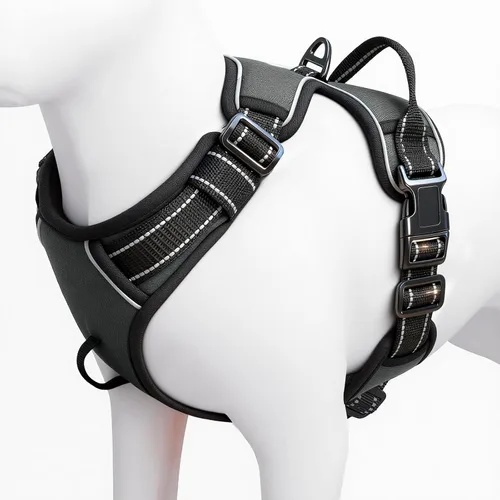 Miniatura 107 de Arnés para perro sin tirones, chaleco reflectante ajustable y acolchado para mascotas con asa de fácil control, fácil de llevar con nudo elegante