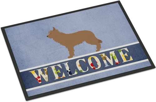 Caroline's Treasures BB8321JMAT - Felpudo de bienvenida Berger Picard de 24 x 36 pulgadas, tapete azul para puerta delantera, para interiores y