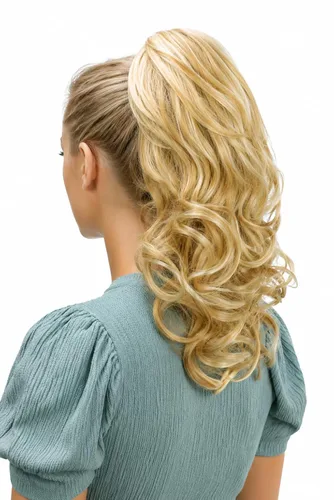 Miniatura 21 de PRETTYSHOP - Extensión de cabello rizado voluminoso, cola de caballo de 14 pulgadas con clip, resistente al calor