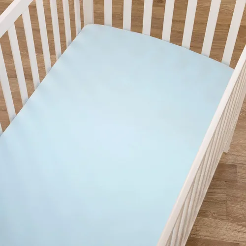 Miniatura 6 de American Baby Company Sábana bajera ajustable para mini cuna 100% algodón natural, de 38" x 24", suave y transpirable, sábana pequeña tipo nido Azul