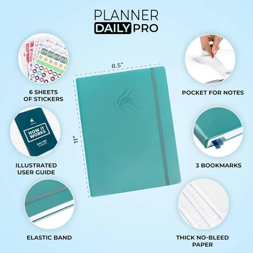 Miniatura 2 de Clever Fox Agenda Daily PRO – Agenda diaria de 8.5 x 11 pulgadas tamaño A4 y diario de gratitud para aumentar la productividad, gestión del tiempo