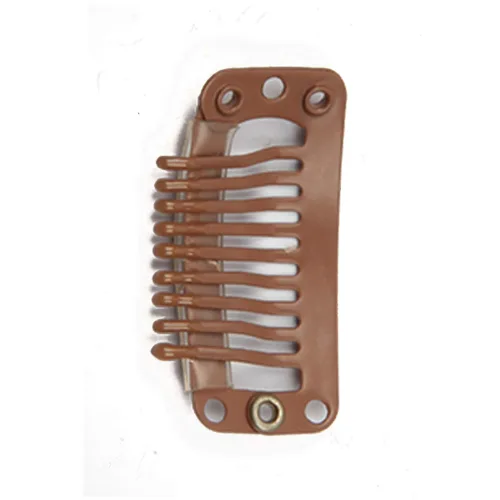 Miniatura 9 de 50 clips de peluca de acero inoxidable para extensiones de cabello, peines de peluca de 9 dientes, 0.04 oz/pieza, 2 hilos de tejido, 1 juego/30
