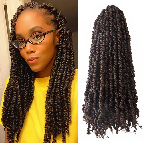 Miniatura 89 de BOHOBABE Cabello de Ganchillo Pre-retorcido Passion Twist de 14 Pulgadas Cabello Corto Ombré Gris Pre-enrollado de Ganchillo Passion Twist para Gris