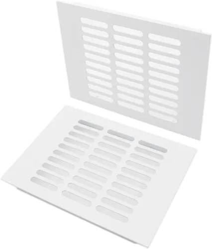 Miniatura 20 de 2 fundas para ventilación de aire, rejilla de ventilación de aleación de aluminio blanca rectangular, cubierta de rejilla de metal para armario