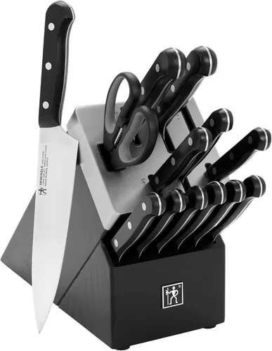 Henckels Solution Juego de Bloques de Cuchillos Autoafilables de 14 Piezas - Negro