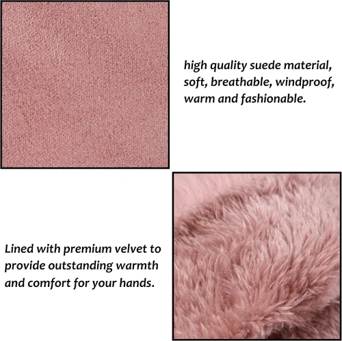 Miniatura 3 de Hysenm Women Winter Gloves With Touch Screen Fingers Warm Suede Gloves Texting Thermal Windproof Mittens for Driving Running