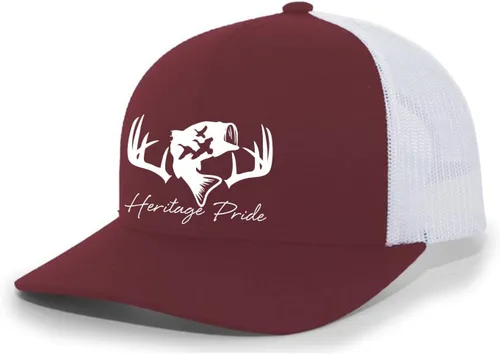Miniatura 6 de Heritage Pride Sombrero de camionero de malla bordada para hombre de caza de pato de pesca de ciervos