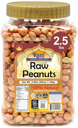 Miniatura 16 de Cacahuetes Rani, enteros crudos con piel (sin cocer, sin sal) 80 onzas (5 libras) 5.0 lbs a granel ~ Todo natural Vegano Kosher Apto