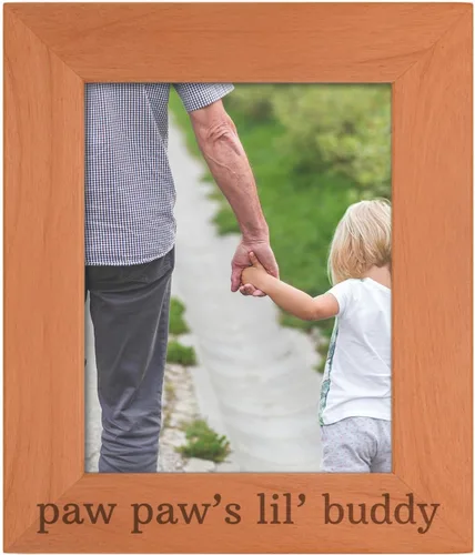 Miniatura 23 de Personalized Gifts Grandpa Gift Grandpa's Lil' Buddy Grandson - Marco de fotos de madera natural grabado de 4 x 6 pulgadas, diseño de paisaje