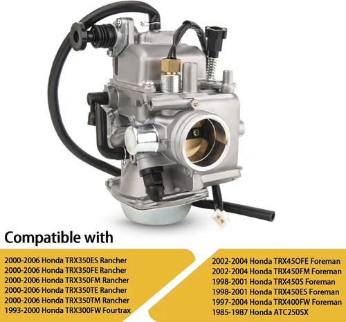Miniatura 3 de Carburador TRX350 para Honda Rancher 350 TRX350 350ES 350FE 350FMTE 350TM 2000-2006 Carb